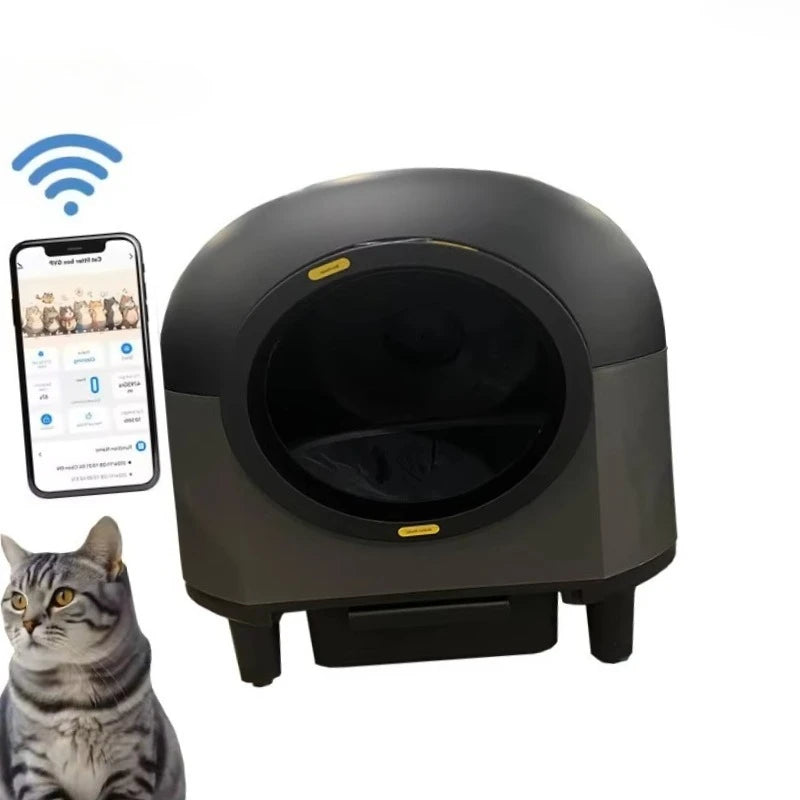 Automatic Cat Litter Box, 80L Self-Cleaning Cat Toilet With Tuya APP Control, Smart Odor Control Pet Products Safe For Cats