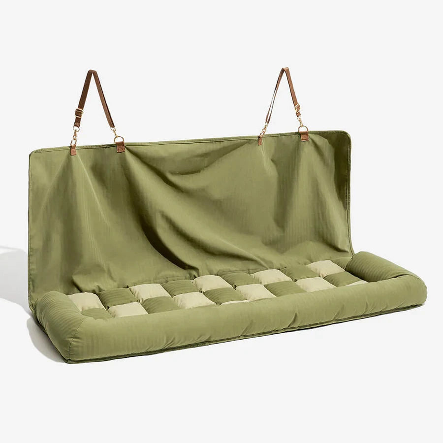 Dog Beds Luxury Pet Beds Faux Leather Dog Car Seat Booster Double Seats Pet Car Seat Bed with Safety Buckle