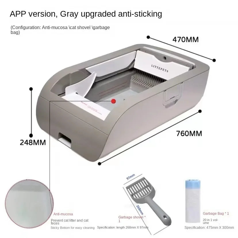 Automatic Intelligent Cat Litter Box, Deodorization, Semi Enclosed, Large Electric Poop Shovel, Toilet, Sterilization