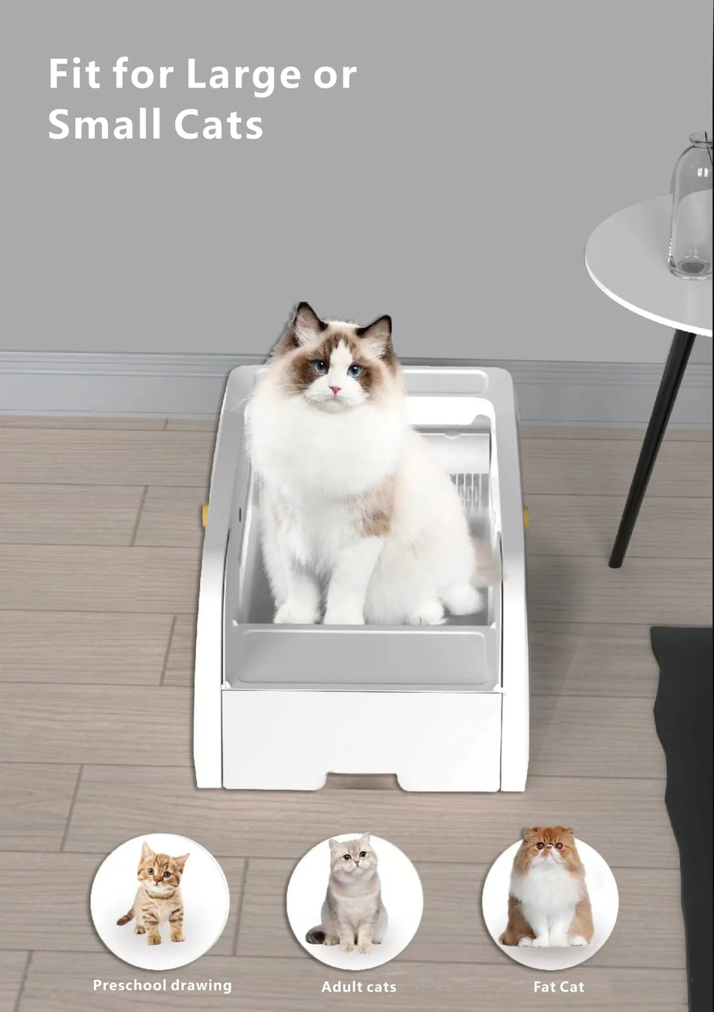 Automatic Smart Cat Litter Box Electric Self Cleaning Semi Closed Pet Kitty Potty Toilet Litter Tray App Control Cat Litter Box