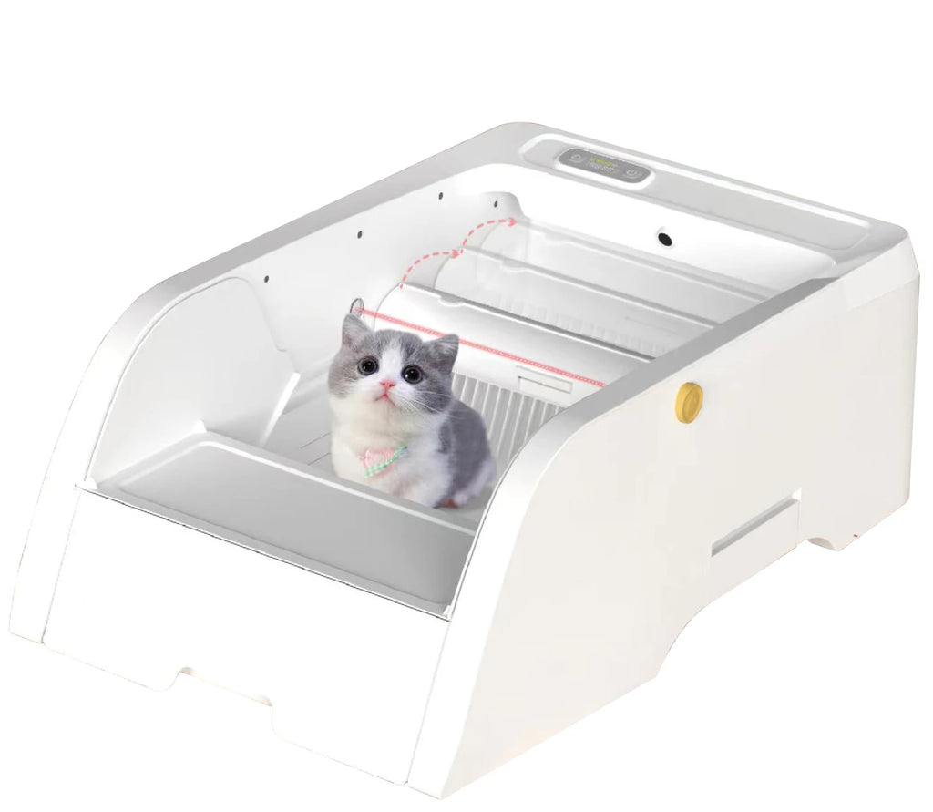 Automatic Smart Cat Litter Box Electric Self Cleaning Semi Closed Pet Kitty Potty Toilet Litter Tray App Control Cat Litter Box