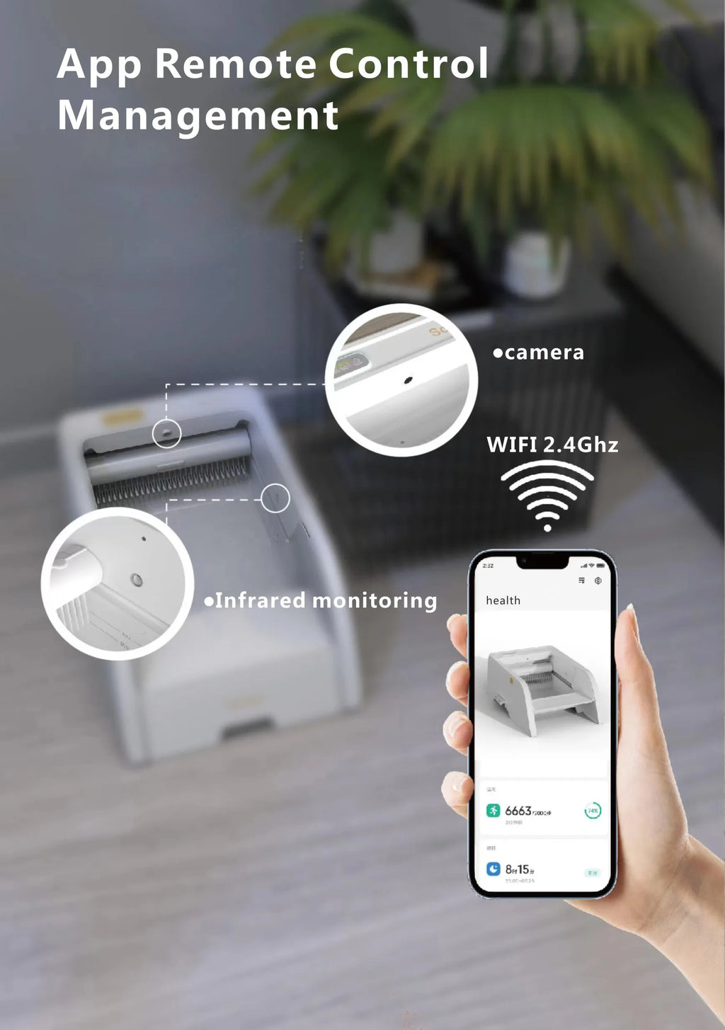 Automatic Smart Cat Litter Box Electric Self Cleaning Semi Closed Pet Kitty Potty Toilet Litter Tray App Control Cat Litter Box